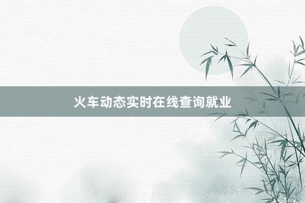 火车动态实时在线查询就业