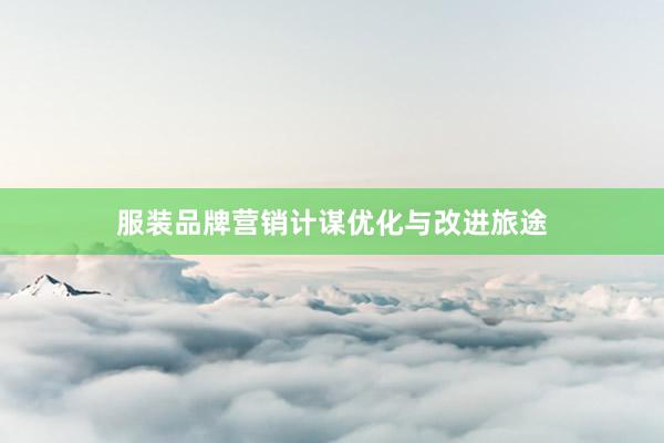服装品牌营销计谋优化与改进旅途