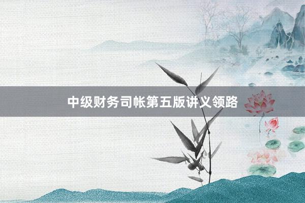 中级财务司帐第五版讲义领路